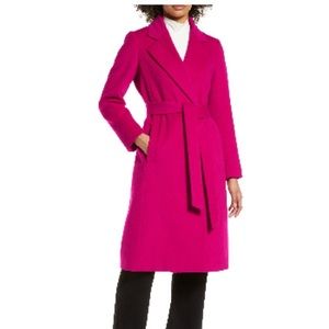 Same Edelman size 14 Bright Pink Long Wool Coat